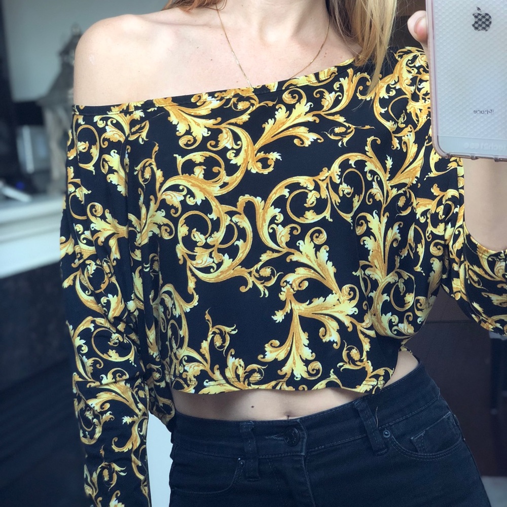 Baroque Print Crop Top